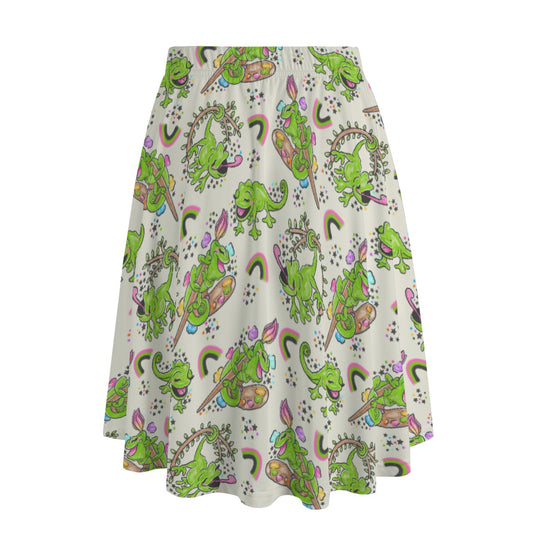 Colorful Chameleon Splash - Women's Pocket Midi Skirt