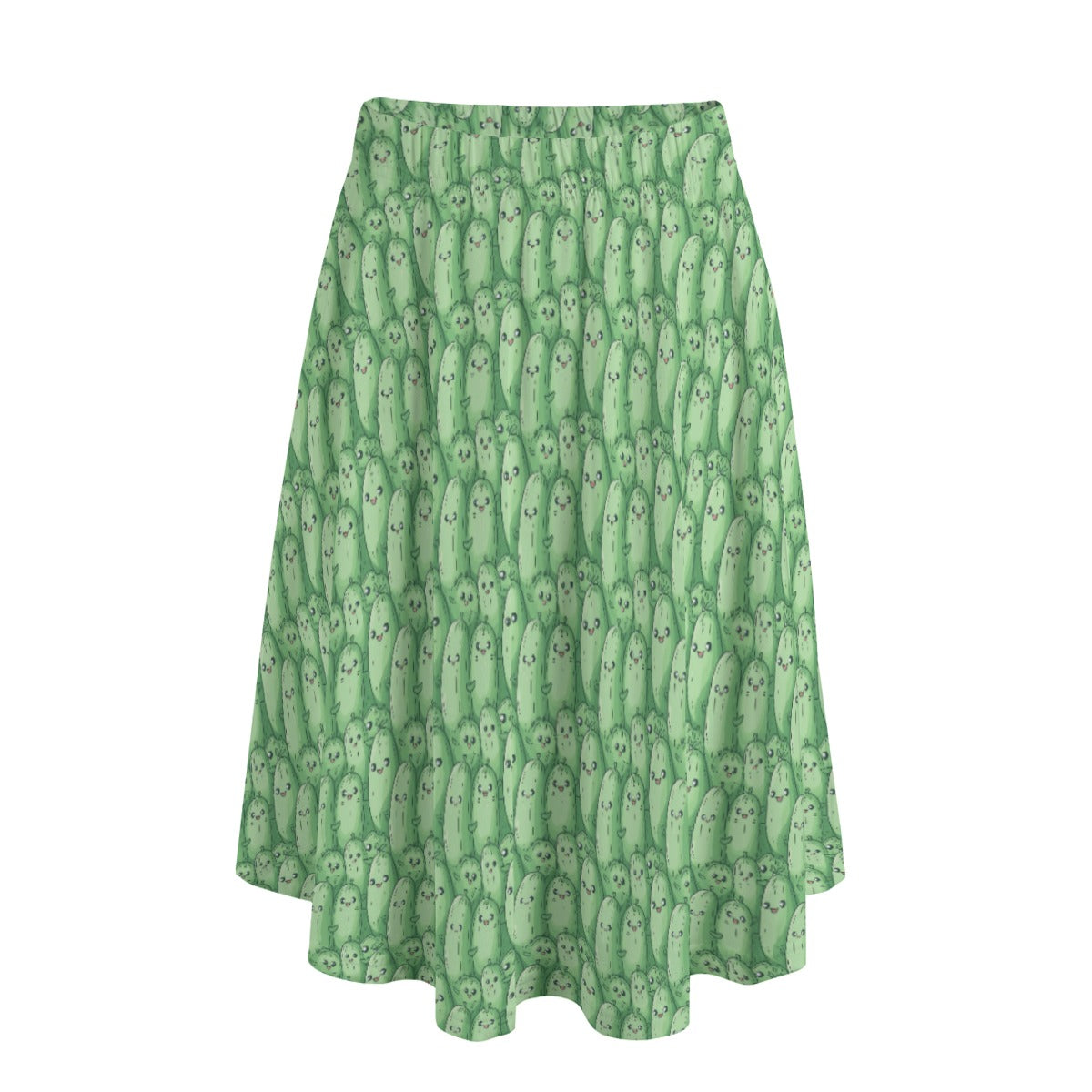 Kawaii Pickle Party - Women's Pocket Midi Skirt