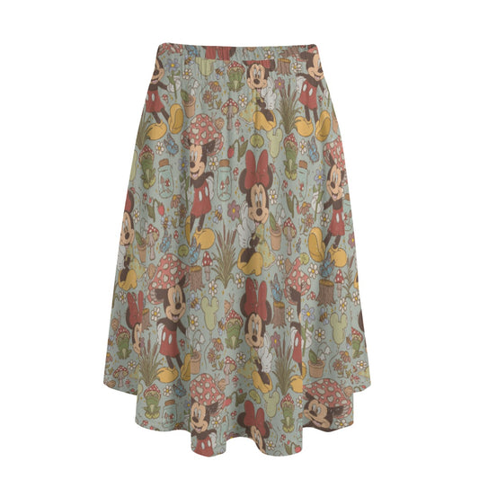 Woodland Frolics Cottagecore - Women's Pocket Midi Skirt