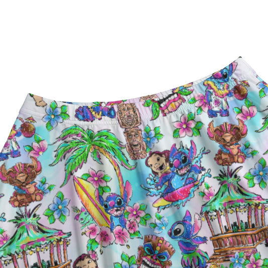 Bright Island Chaos Hand Drawn - Women's Pocket Midi Skirt
