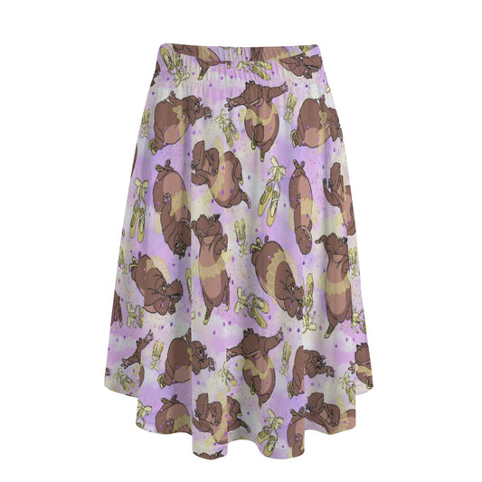 Ballerina Hippos - Women's Pocket Midi Skirt