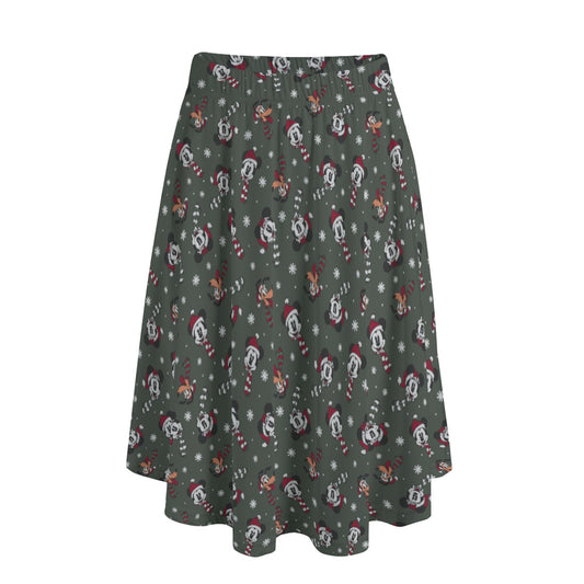Vintage Holiday Friends - Women's Pocket Midi Skirt
