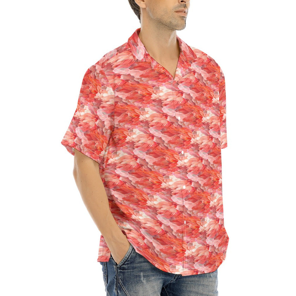 Animal Print - Flamingo - Men's Hawaiian Button Up Shirt