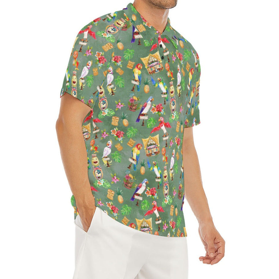 Orange Bird & Tiki Friends - Men's Polo Shirt