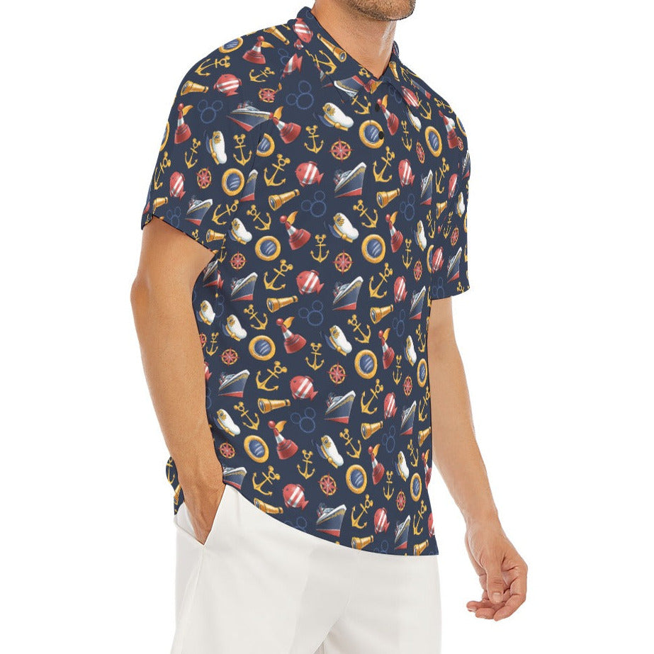 Mouse Ear Nautical Icons - Men's Polo Shirt