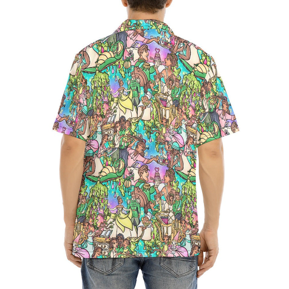 Bayou Princess Storybook Scenes - Men's Hawaiian Button Up Shirt
