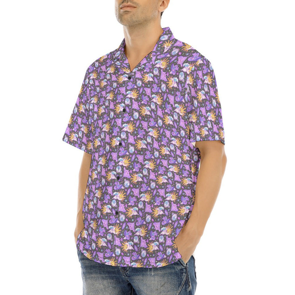 Mystical Manta Rays - Men's Hawaiian Button Up Shirt