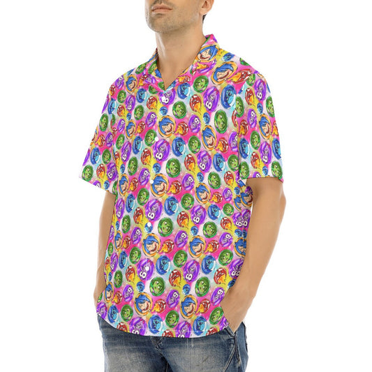 Inside Out Emotions - Men's Hawaiian Button Up Shirt