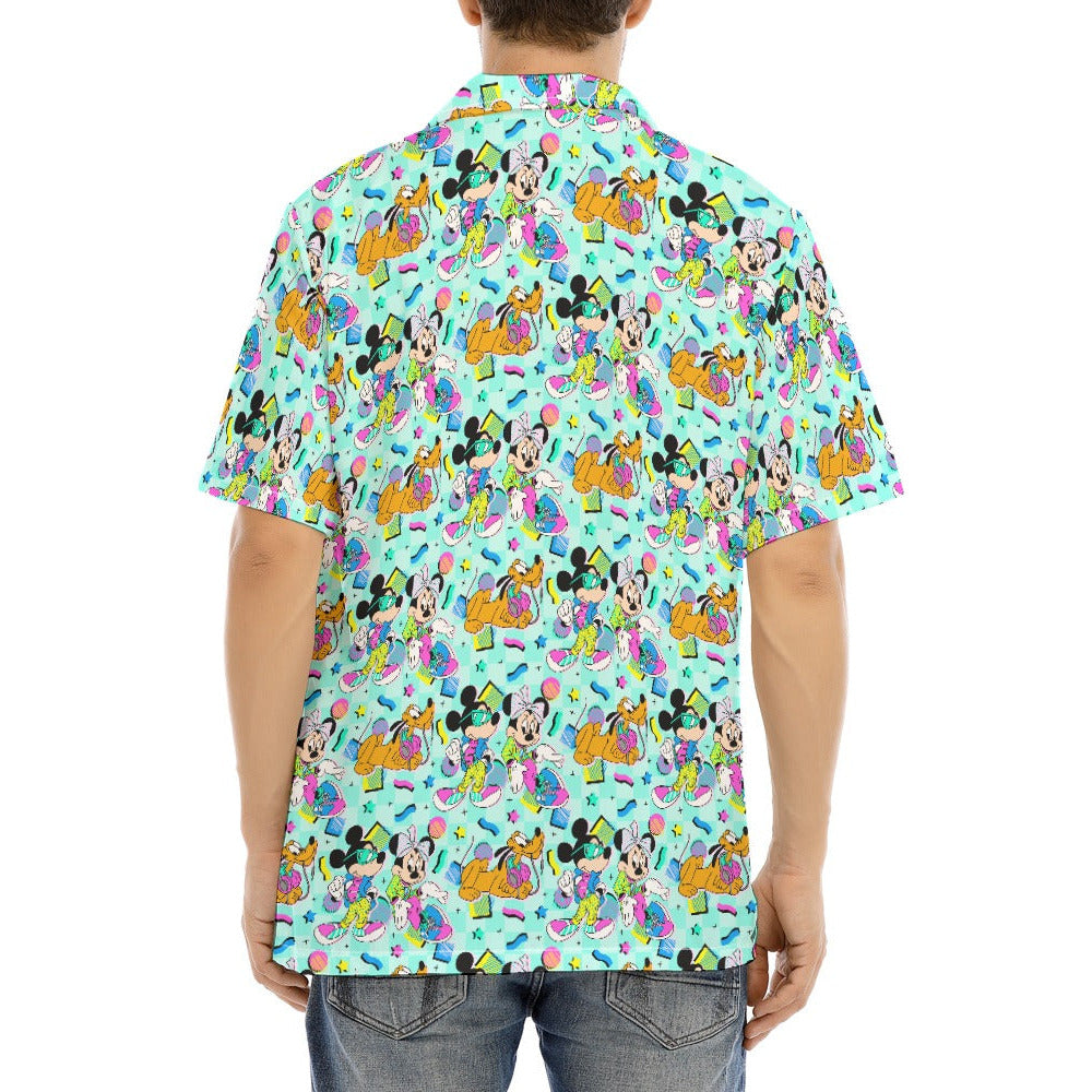 80s Pop Party Pals - Men's Hawaiian Button Up Shirt