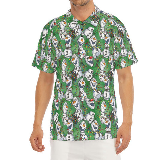Sketched Snowman Christmas - Men's Polo Shirt