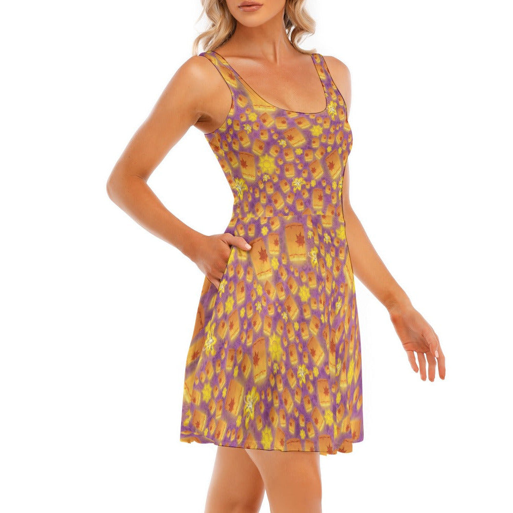Lantern Glow Festival - Women's Sleeveless Pocket Skater Dress