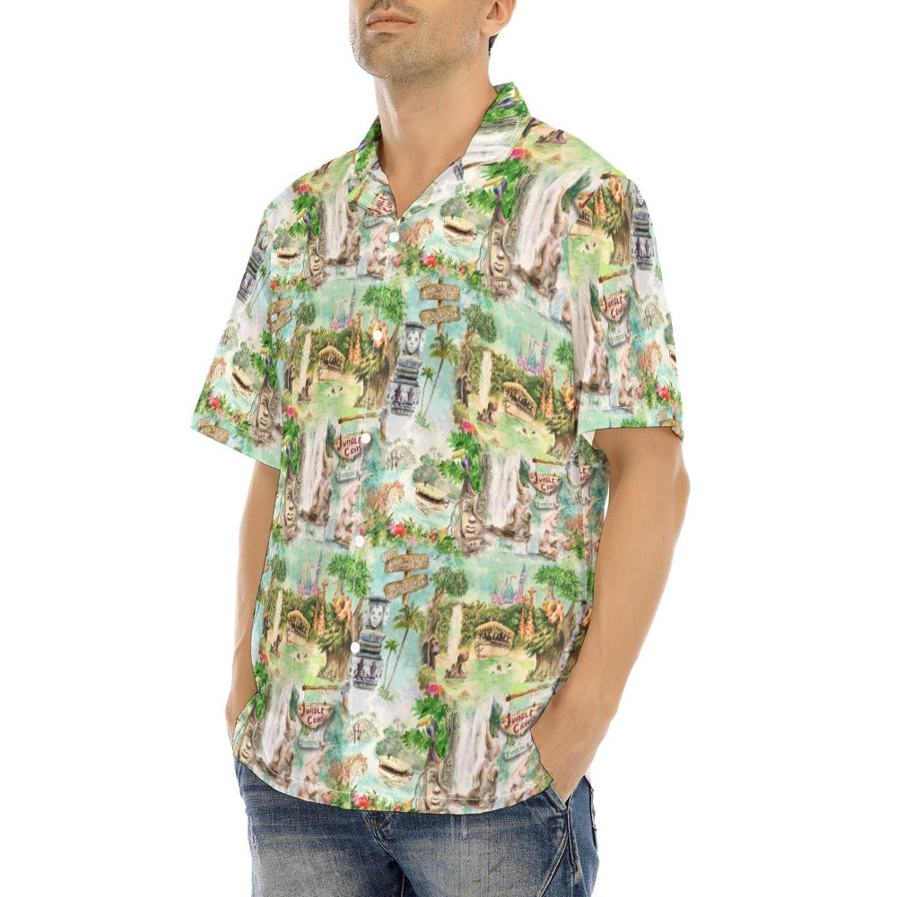 Jungle River Cruise - Men's Hawaiian Button Up Shirt