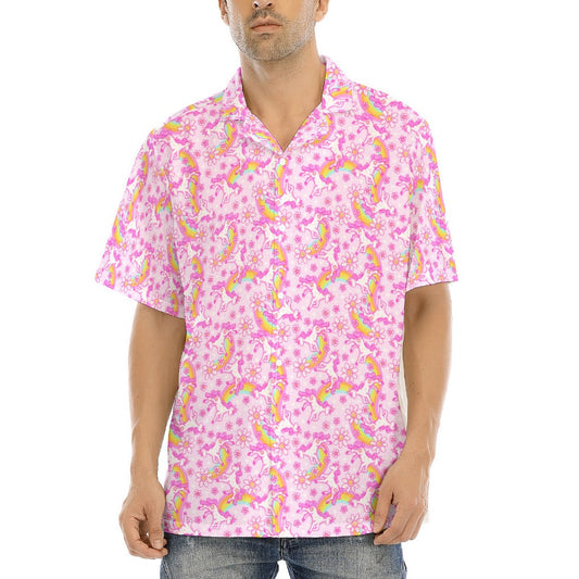 Unicorn Rainbows - Men's Hawaiian Button Up Shirt