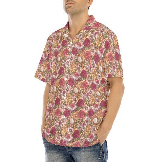 Fairytale Florals – Timeless Tale Blooms - Men's Hawaiian Button Up Shirt