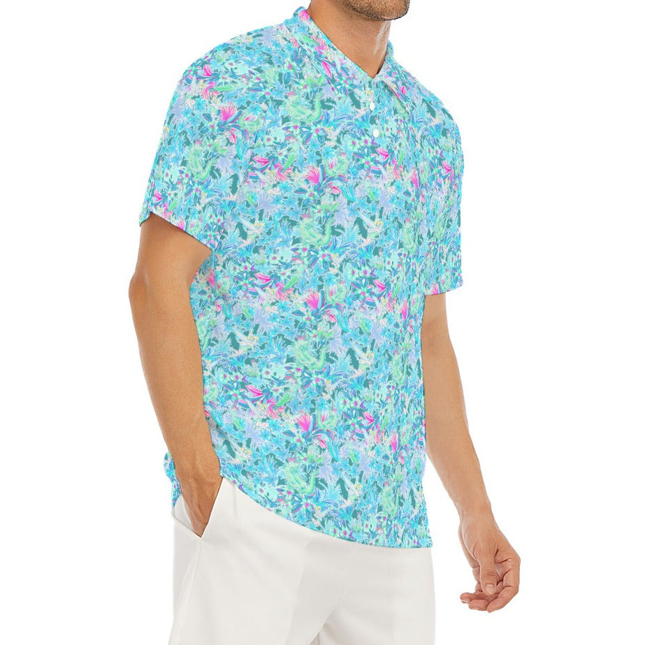 Bright Floral Flight - Neverland Adventure - Men's Polo Shirt