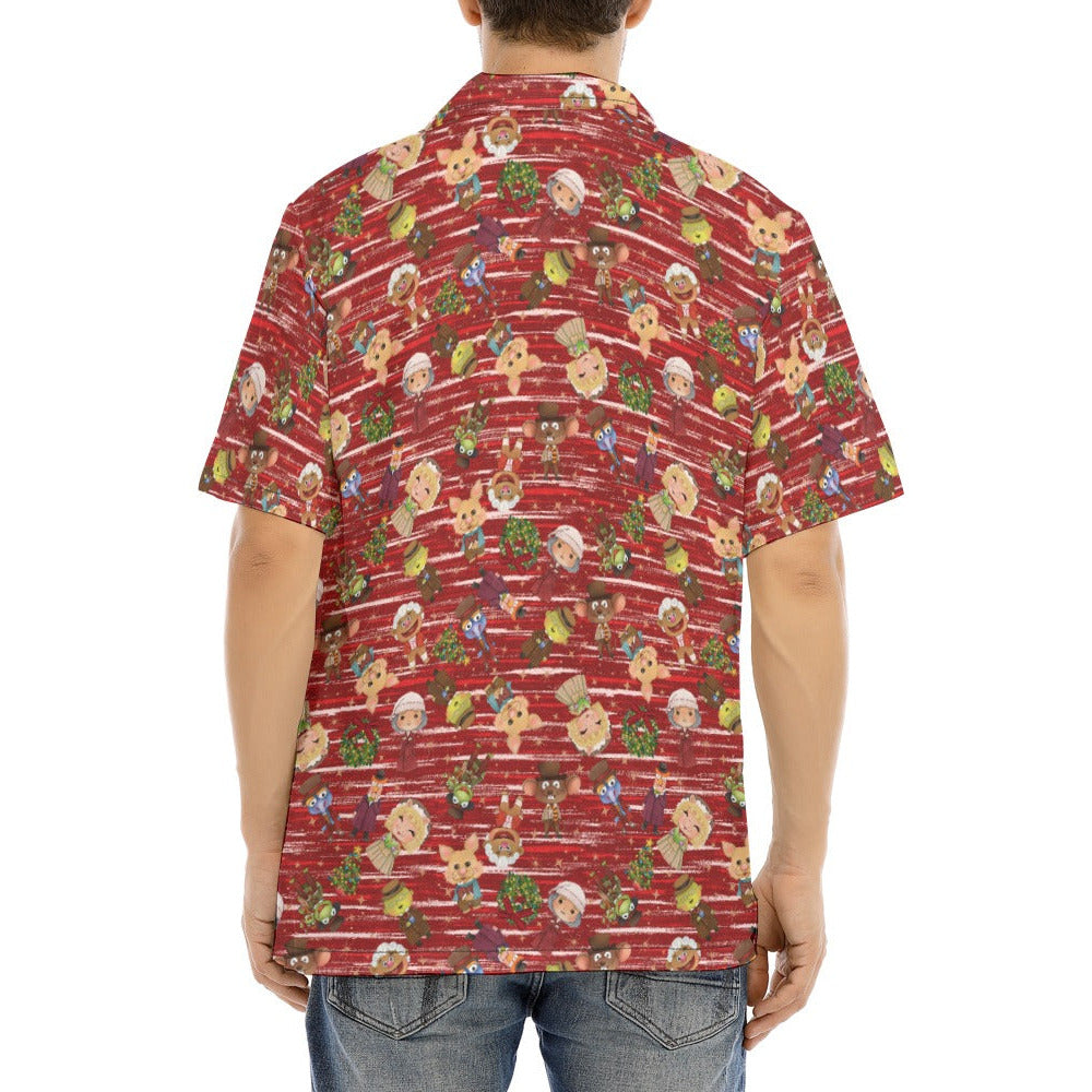 A Very Festive Puppet Christmas - Men's Hawaiian Button Up Shirt