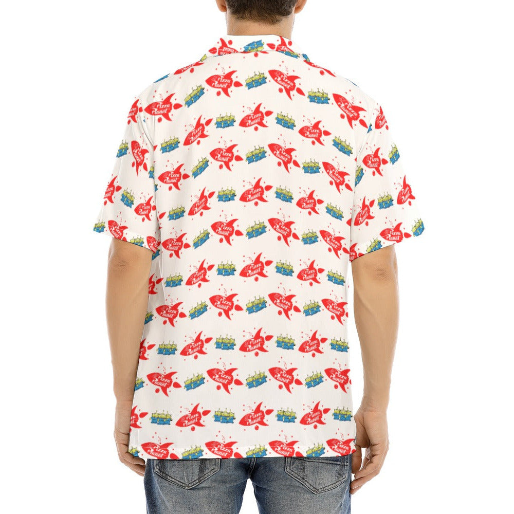 Galactic Rocket Party - Men's Hawaiian Button Up Shirt