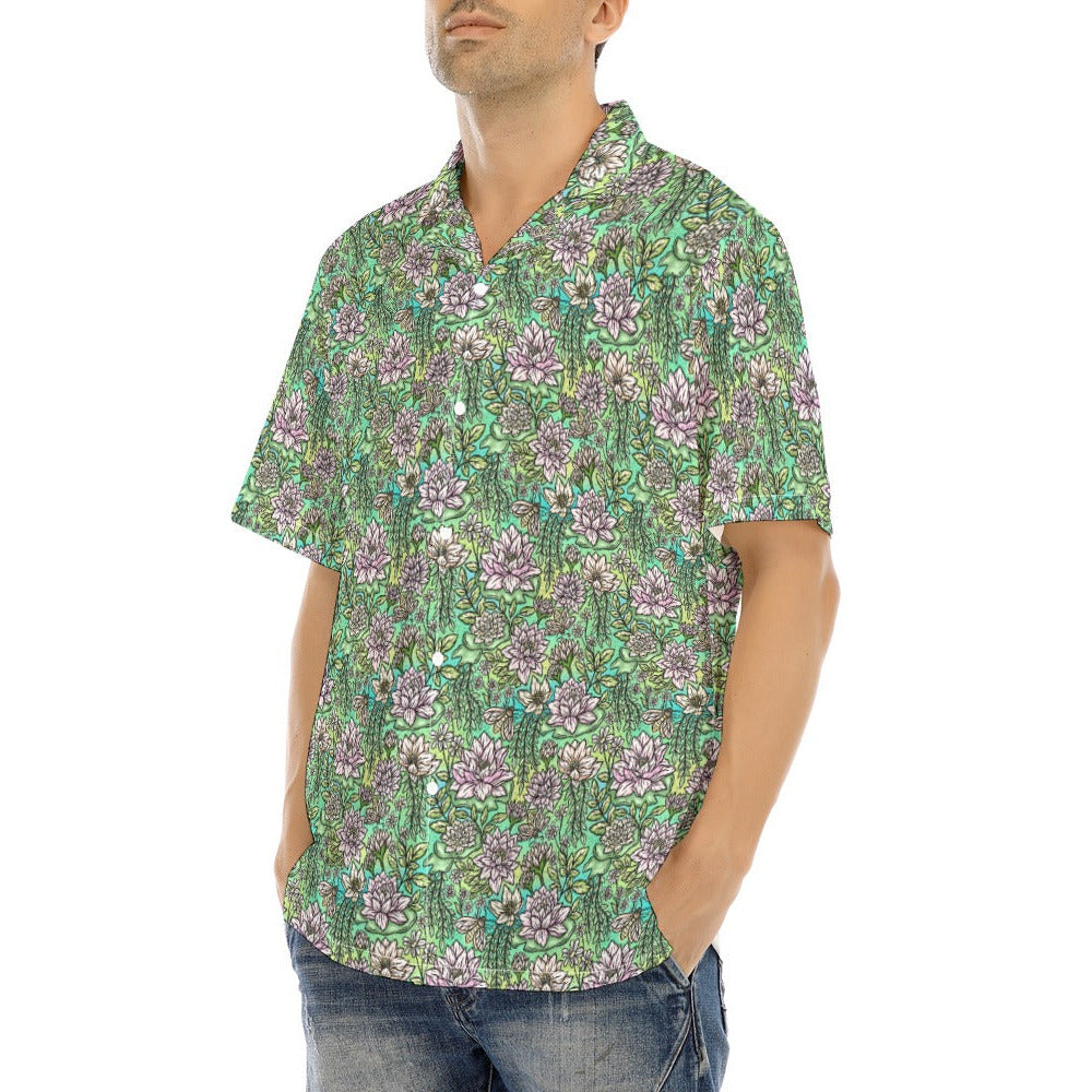 Fairytale Florals – Bayou Blooms - Men's Hawaiian Button Up Shirt