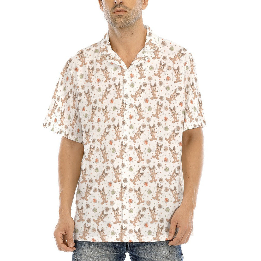 Reindeer Onesie Cheer - Men's Hawaiian Button Up Shirt