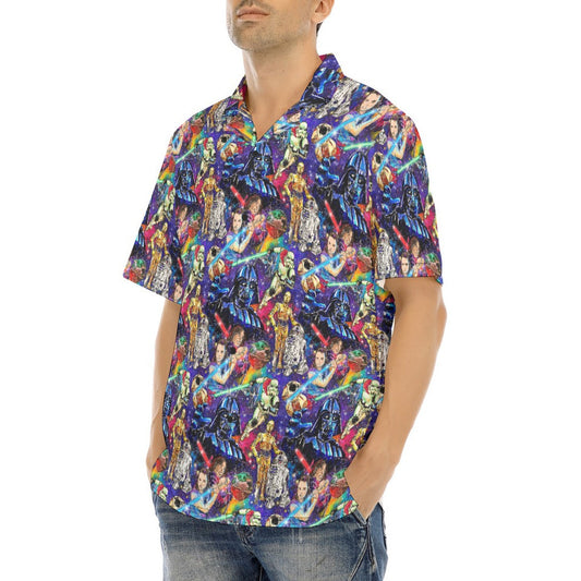 Galaxy Saga - Men's Hawaiian Button Up Shirt