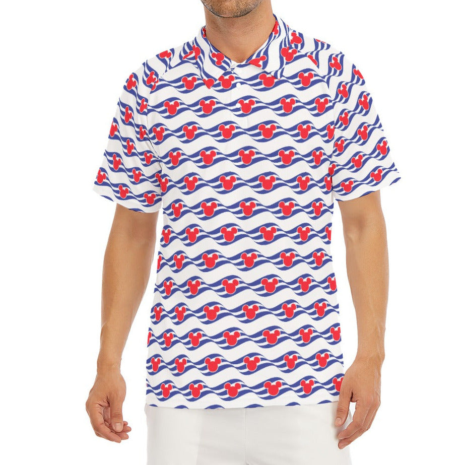 Nautical Cruise Logo Print - Men's Polo Shirt
