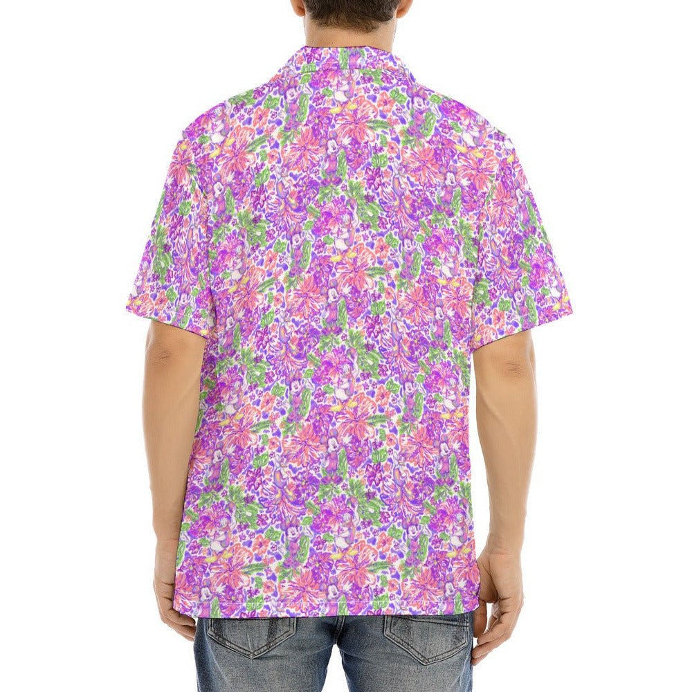 Tropical Splash Vibes - Iconic Crew - Men's Hawaiian Button Up Shirt