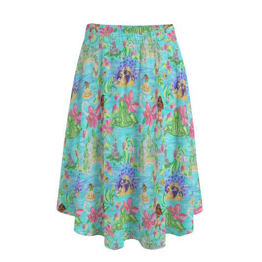 Tropical Island Paradise - Women's Pocket Midi Skirt