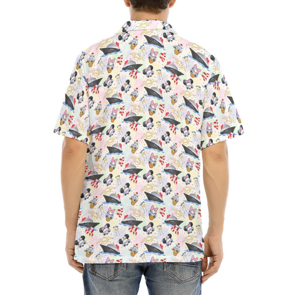 Wish Cruise Celebration - Men's Hawaiian Button Up Shirt