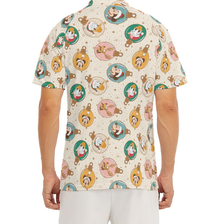 Golden Holiday Baubles - Men's Polo Shirt