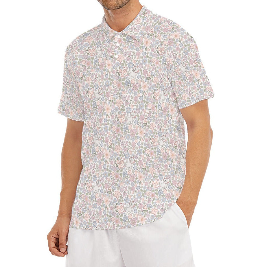 Springtime Kitten Garden Elegance - Men's Polo Shirt