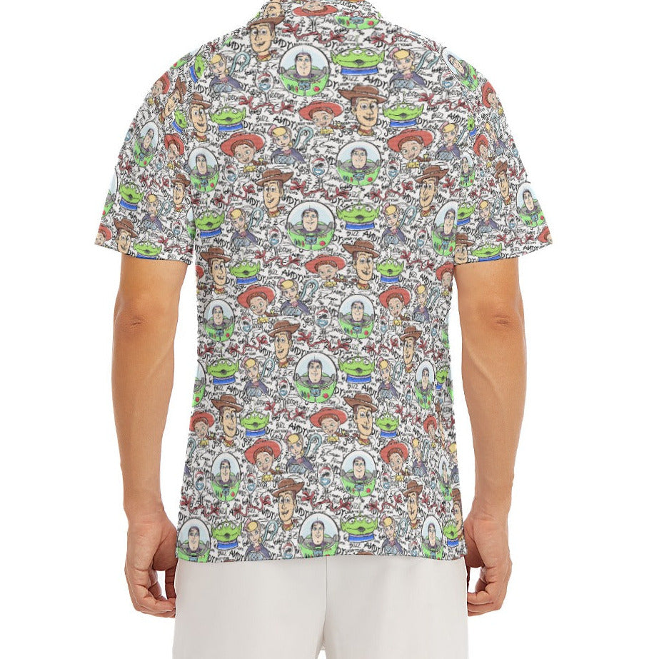 Sketch Autographs of Animated Toy Friends - Men's Polo Shirt