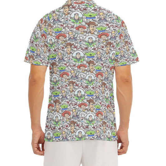 Sketch Autographs of Animated Toy Friends - Men's Polo Shirt