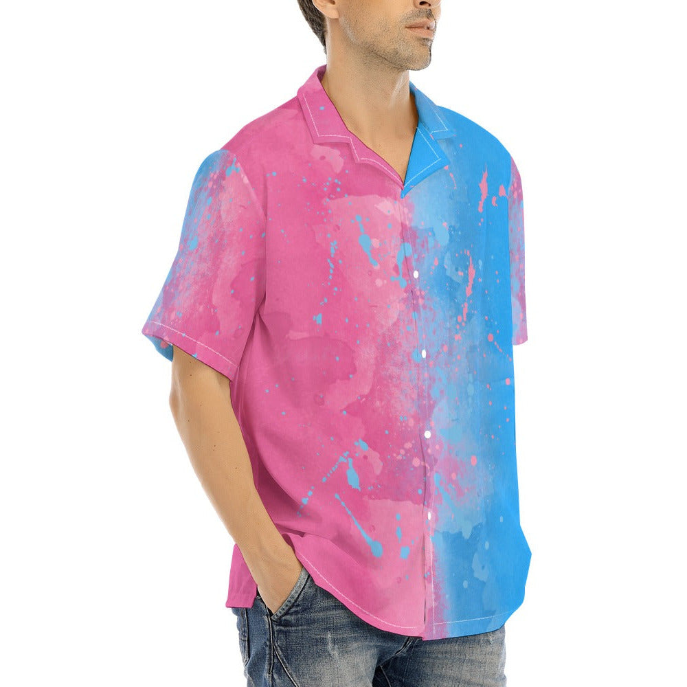 Pink or Blue Fairytale Dress - Men's Hawaiian Button Up Shirt