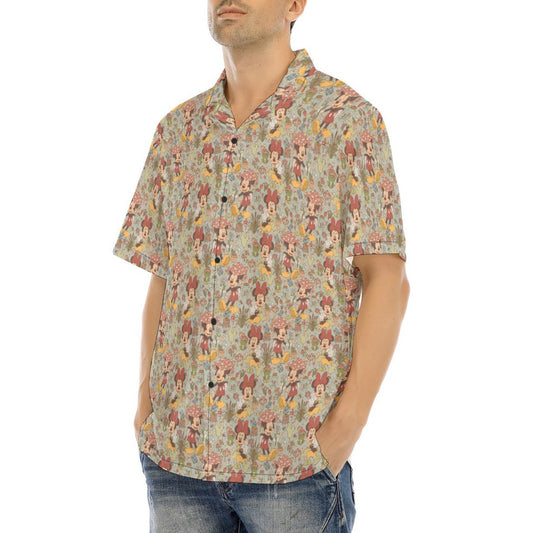 Woodland Frolics Cottagecore - Men's Hawaiian Button Up Shirt