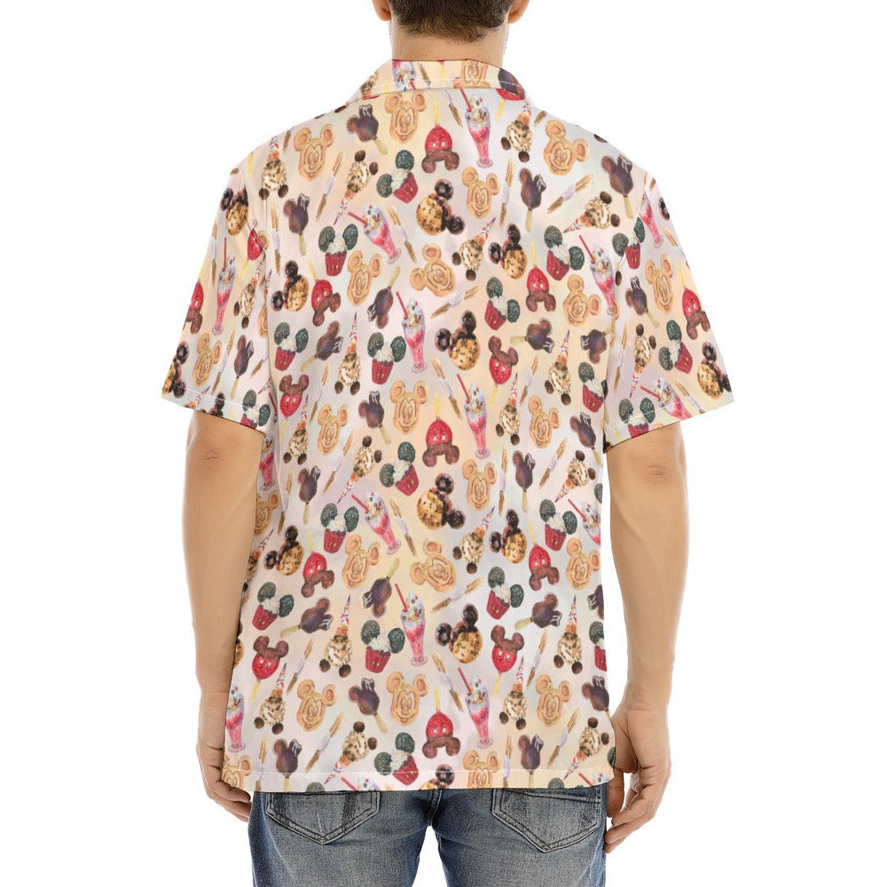 Mouse Snack Treats - Men's Hawaiian Button Up Shirt