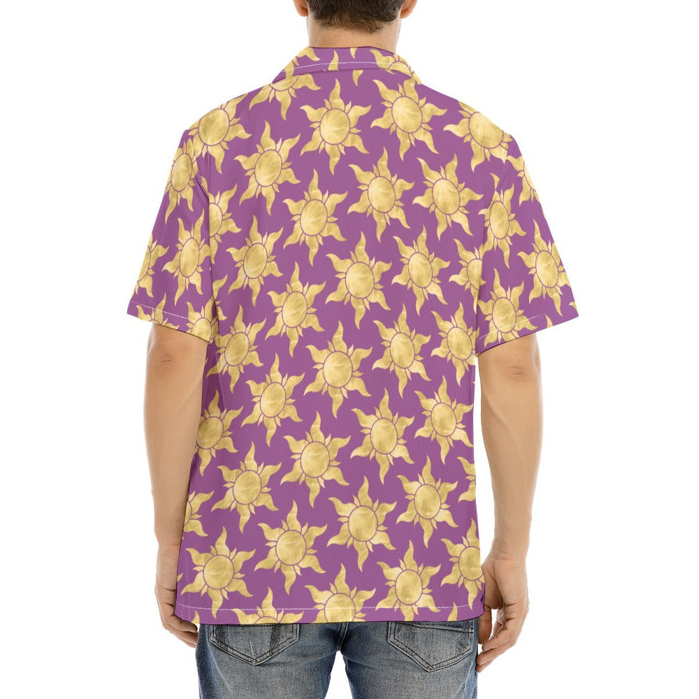 Golden Sun Symbols - Men's Hawaiian Button Up Shirt