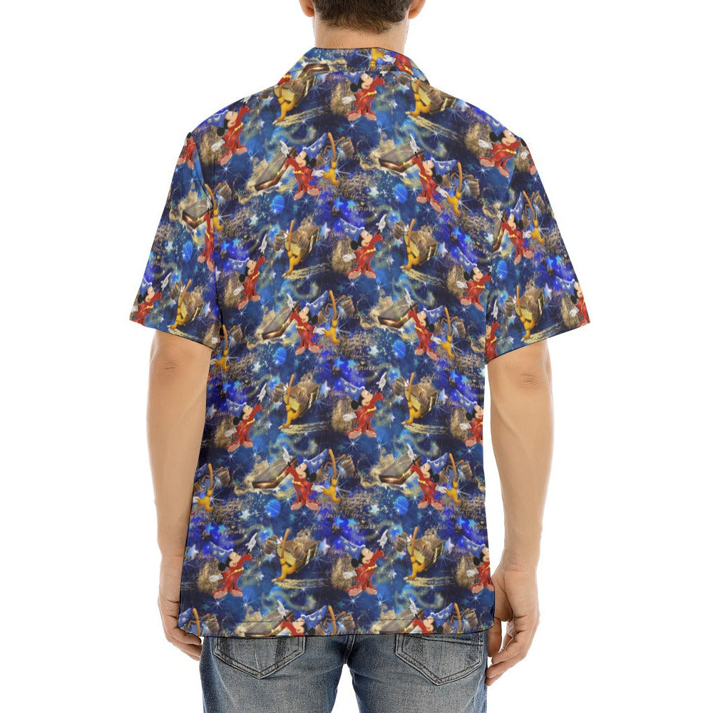 Enchanted Broom Magic - Men's Hawaiian Button Up Shirt