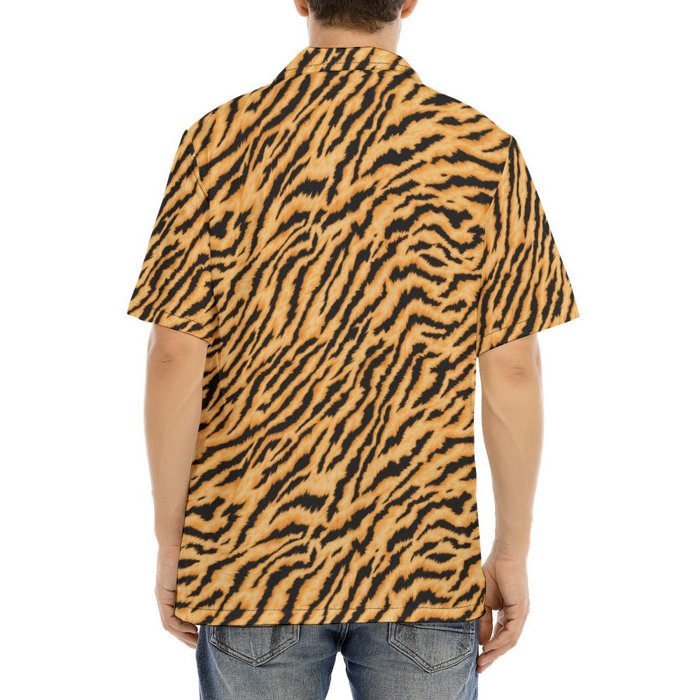 Animal Print - Tiger - Men's Hawaiian Button Up Shirt