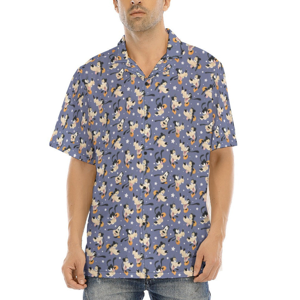 Funny Silly Dog - Men's Hawaiian Button Up Shirt