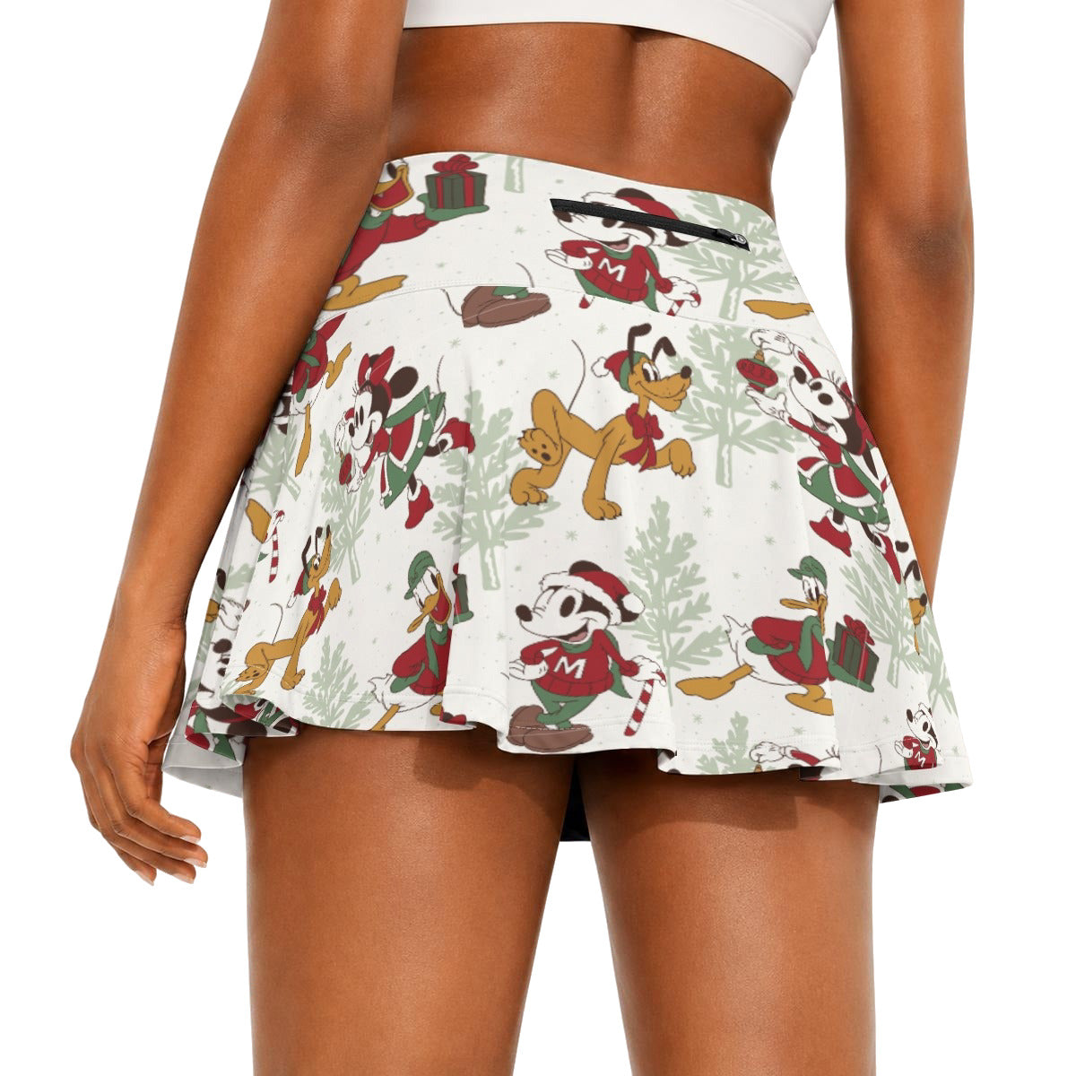 Classic Cartoon Crew Tinsel Trade - Women’s Athletic Skater Skort with Pockets