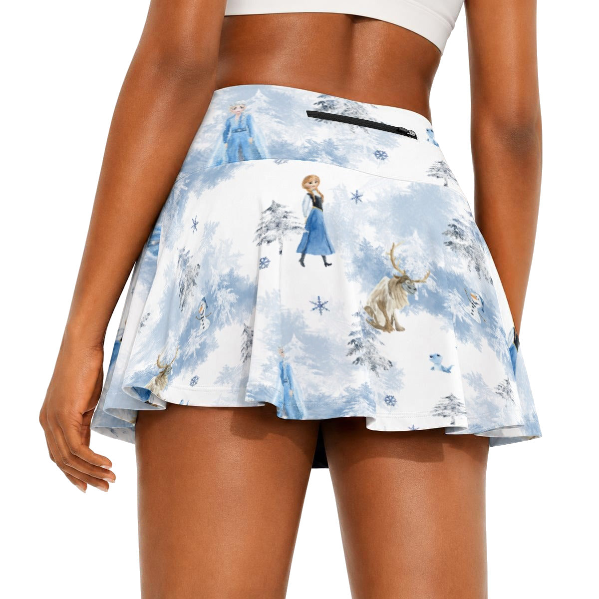 Enchanted Winter Landscape - Women’s Athletic Skater Skort with Pockets
