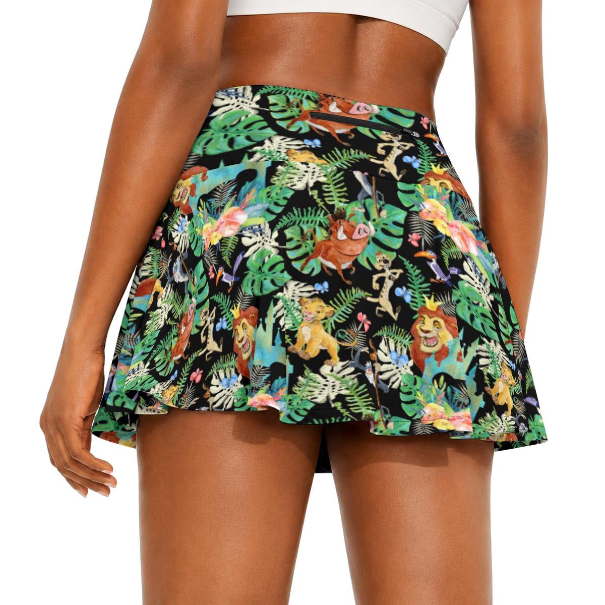 Watercolor Jungle Pride - Women’s Athletic Skater Skort with Pockets