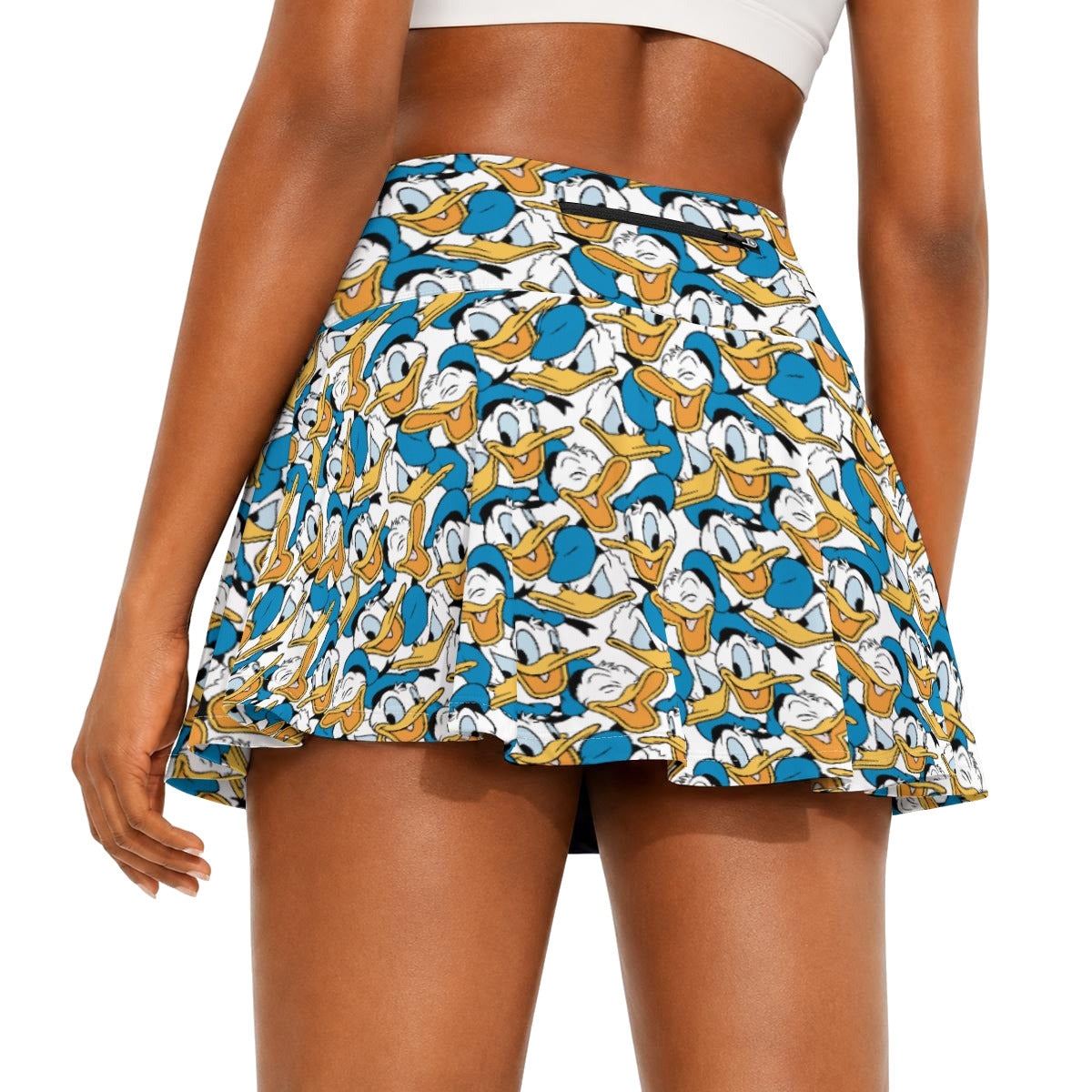 Many Faces of Feisty Duck - Women’s Athletic Skater Skort with Pockets