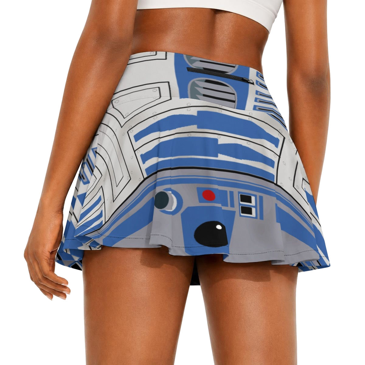 Little Blue Droid - Women’s Athletic Skater Skort with Pockets