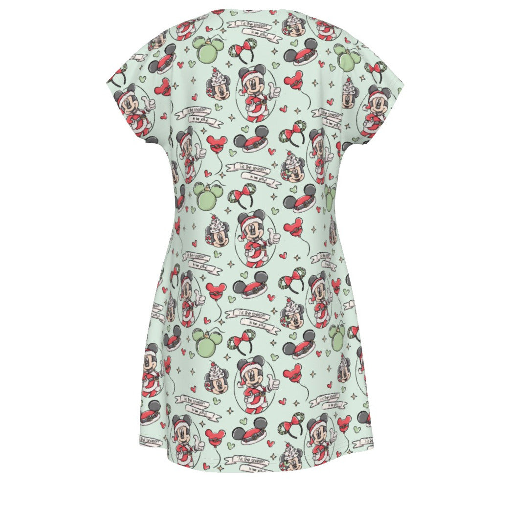 Mouse Pair Jolly Holiday - Women's T-Shirt Dress