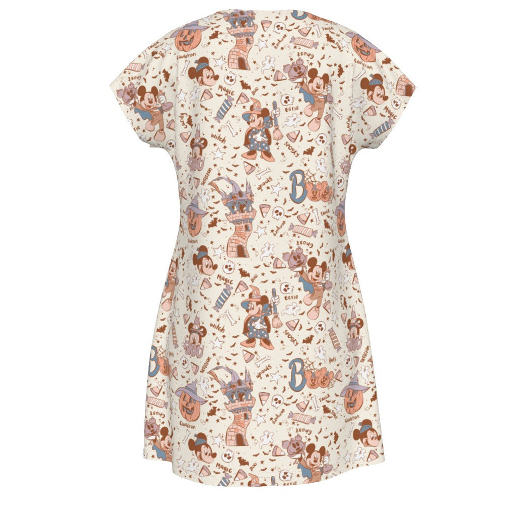 Vintage Halloween Doodles - Women's T-Shirt Dress