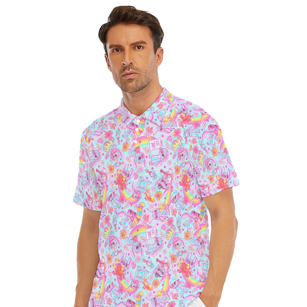 Neon Rainbow Mischief - Men's Polo Shirt