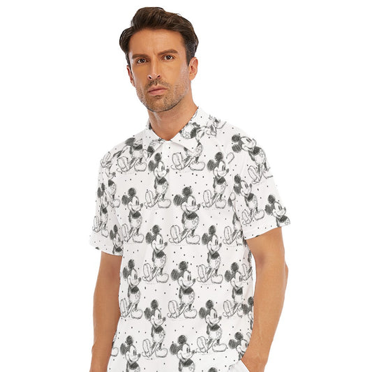 Sketch of Classic Mouse - Men's Polo Shirt