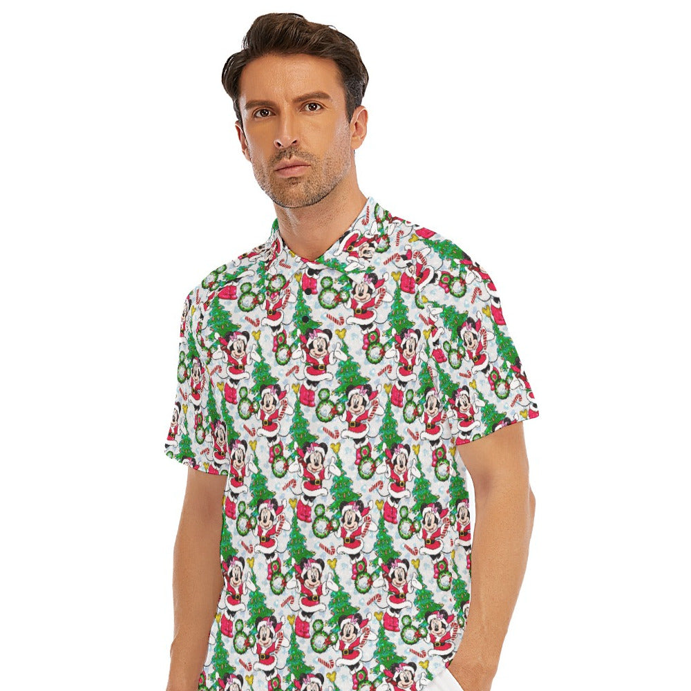 Santa Mouse with Sparkle - Men's Polo Shirt