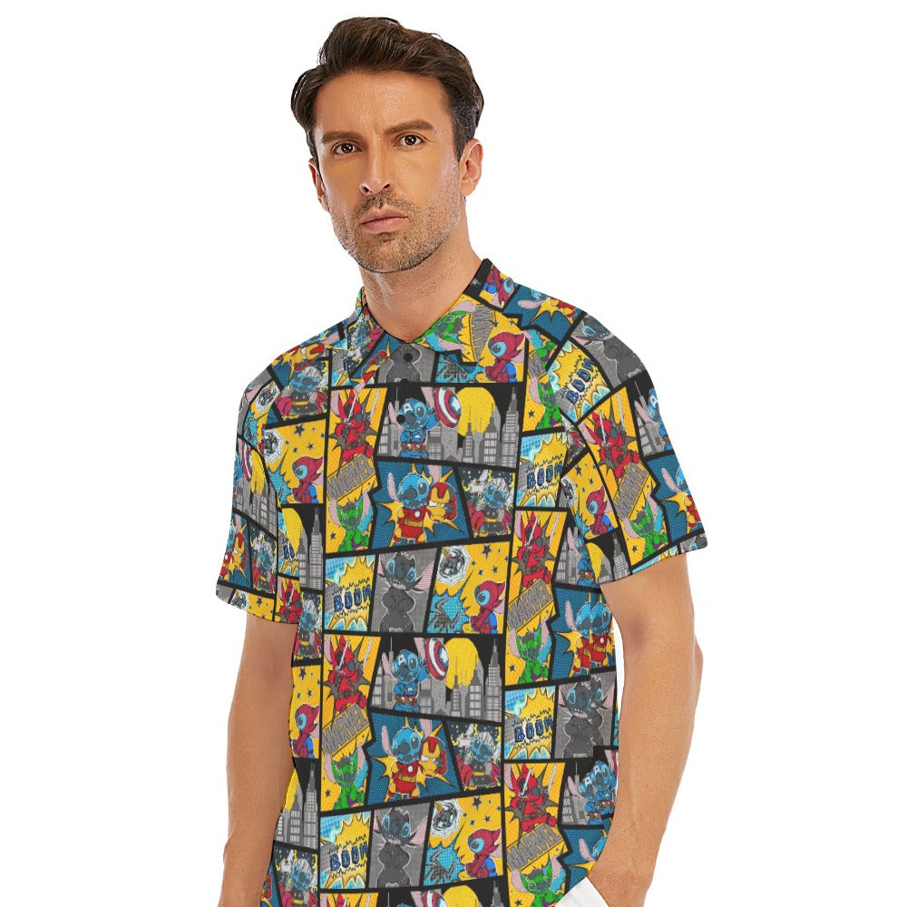 Superhero Stitch - Comic Action - Men's Polo Shirt